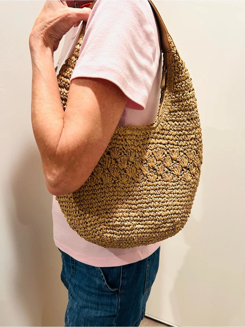 LC Lauren Conrad Woven Straw Hobo Bag - Tan - Picture 2 of 10